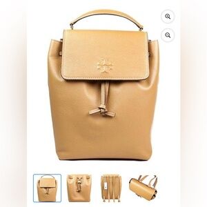 Tory Burch Leather Drawstring Backpack